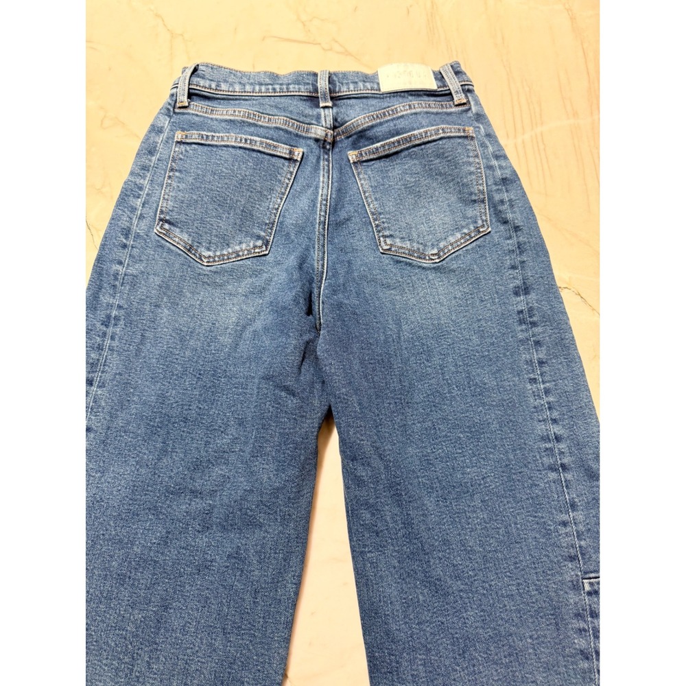 Pistola Womens Eli High Rise Barrel Leg Seam Detail Jeans Medium Wash Size 27 - Picture 11 of 13